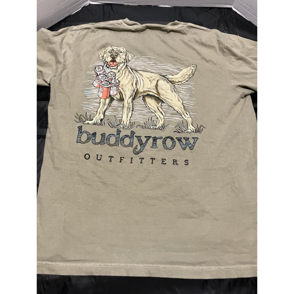 Buddyrow Outfitters Tee Labrador Six Pack Cans Sand Gray Graphic T Shirt